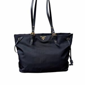 Prada | Bags | Vintage Prada Tessuto Nylon Handbag Wgold Metal